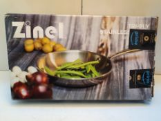 BOXED ZINEL TRI-PLY STAINLESS STEEL FRYING PAN RRP £18Condition ReportAppraisal Available on