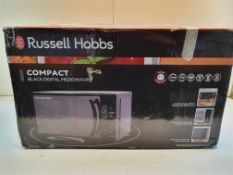 BOXED RUSSELL HOBBS COMPACT BLACK DIGITAL MICROWAVE RRP £49.99Condition ReportAppraisal Available on