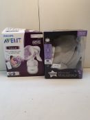 X 2 BABY ITEMS TO INCLUDE PHILIPS MANUAL BREAST OUMP & TOMMEE TIPPEE OLLIE THE OWL COMBINED RRP £