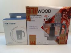 X 2 ITEMS TO INCLUDE BOXED KENWOOD FOOD PROCESSOR & MILK FROTHER RRP £52Condition ReportAppraisal