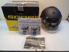 BOXED SCORPION EXO HELMET SIZE LARGE IN BLACK RRP £180Condition ReportAppraisal Available on