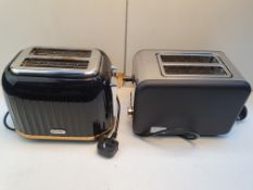 X 2 ITEMS TO INCLUCE UNBOXED 2 SLICE TOAST & BOXED 4 SLICED BREVILLE TOASTER COMBINED RRP £60
