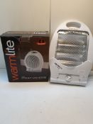 X 2 ITEMS TO INCLUDE UNBOXED WARMLITE HEATER & BOXED WARMLITE HEATER COMBINED RRP £30 Condition