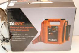 BOXED RAC 400AMP RECHARGEABLE JUMP START SYSTEM Condition ReportAppraisal Available on Request-