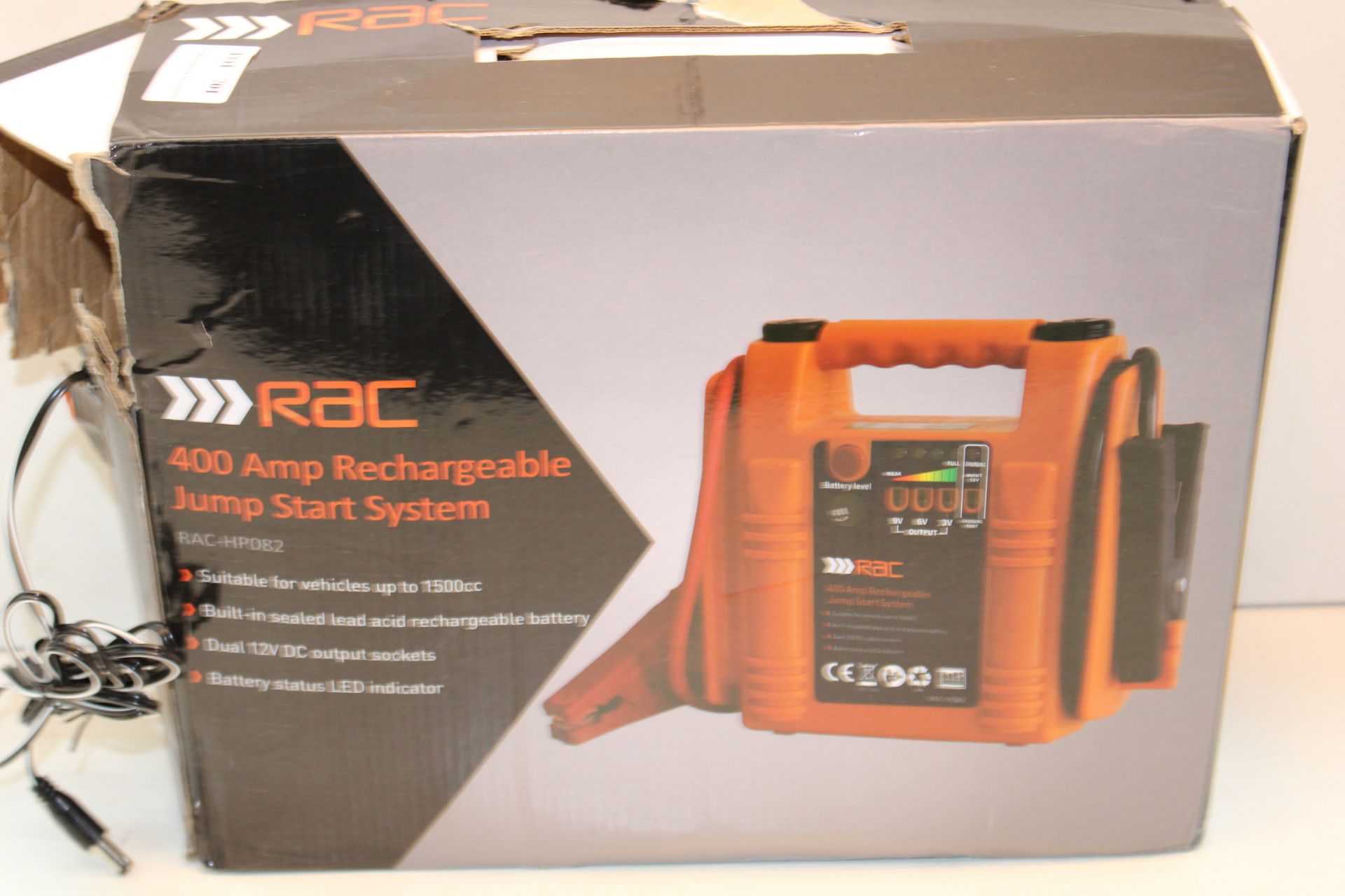 BOXED RAC 400AMP RECHARGEABLE JUMP START SYSTEM Condition ReportAppraisal Available on Request-