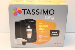 BOXED BOSCH TASSIMO SUNY BLACK EDITION POD COFFEE MACHINE RRP £54.99Condition ReportAppraisal