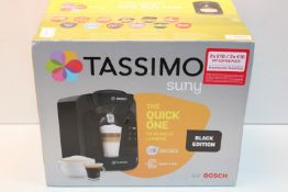 BOXED BOSCH TASSIMO SUNY BLACK EDITION POD COFFEE MACHINE RRP £54.99Condition ReportAppraisal