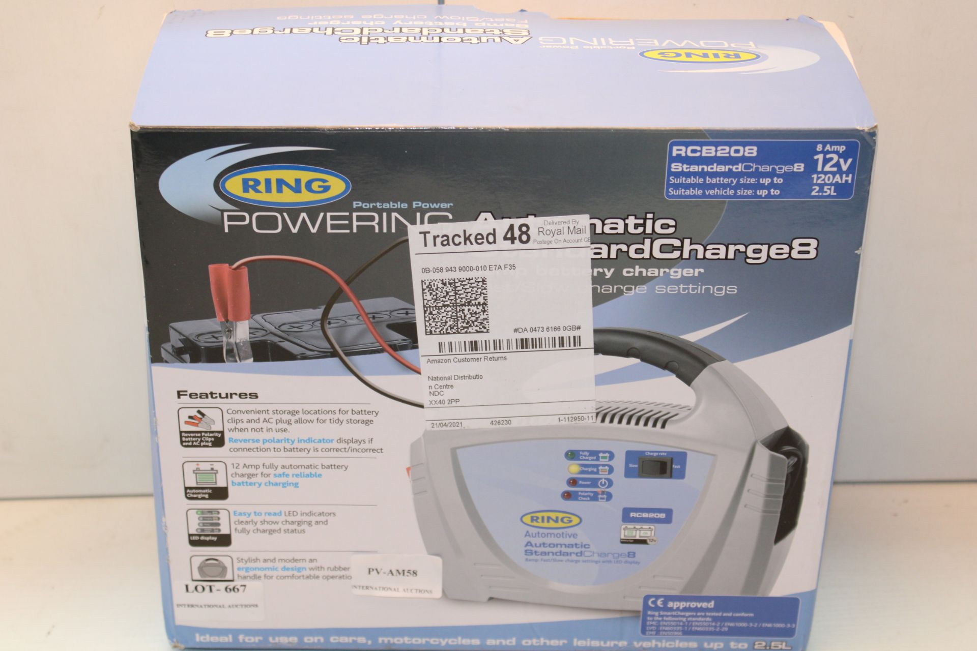 BOXED RING POWERING AUTOMATIC STANDARD CHARGE8 BATTERY CHARGER RRP £45.00Condition ReportAppraisal