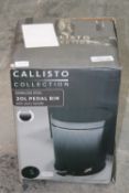 BOXED CALLISTO COLLECTION STAINLESS STEEL 20L PEDAL BIN WITH CARRY HANDLECondition ReportAppraisal