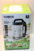 BOXED TOWER 1.6LITRE SOUP & SMOOTHIE MAKER RRP £42.05Condition ReportAppraisal Available on Request-