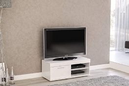 BOXED BIRLEA EDGEWARE SMALL TV UNIT WHITE RRP £85.00Condition ReportAppraisal Available on