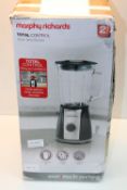 BOXED MORPHY RICHARDS TOTAL CONTROL GLASS TABLE BLENDER RRP £36.00Condition ReportAppraisal