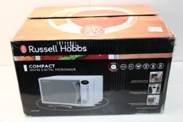 BOXED RUSSELL HOBBS COMPACT WHITE DIGITAL MICROWAVE RRP £59.97Condition ReportAppraisal Available on