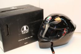 BOXED AGV GRAPHIC BLACK GLOSS E2205 SOLID MOTORCYCLE HELMET RRP £129.99Condition ReportAppraisal