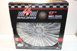 BOXED 17" 4 RACING WHEEL COVERS SUITABLE FOR MOST CARS Condition ReportAppraisal Available on