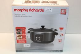 BOXED MORPHY RICHARDS SEAR & STEW 3.5L SLOW COOKER BLACK RRP £29.99Condition ReportAppraisal