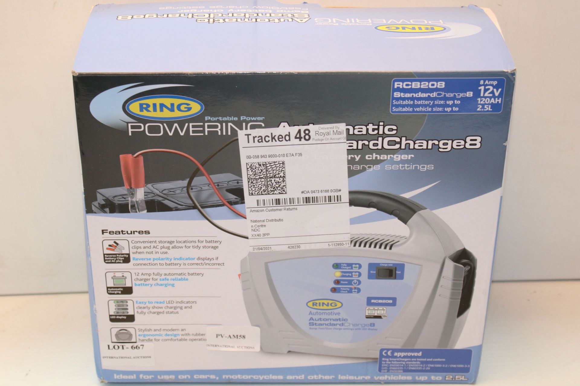 BOXED RING POWERING AUTOMATIC STANDARD CHARGE8 BATTERY CHARGER RRP £45.00Condition ReportAppraisal