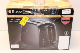 BOXED RUSSELL HOBBS TEXTURES BLACK 2 SLICE TOASTER RRP £21.49Condition ReportAppraisal Available