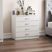 BOXED VIDA DESIGNS RIANNO 4 DRAWER CHEST WHITE Condition ReportAppraisal Available on Request- All