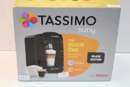 BOXED BOSCH TASSIMO SUNY BLACK EDITION POD COFFEE MACHINE RRP £54.99Condition ReportAppraisal