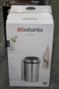 BOXED BRABANTIA TOUCH BIN 60L RRP £110.98 (AS SEEN IN WAYFAIR)Condition ReportAppraisal Available on