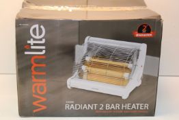 BOXED WARMLITE 1200W RADIANT 2 BAR HEATER Condition ReportAppraisal Available on Request- All