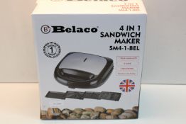 BOXED BELACO 4-IN-1 SANDWICH MAKER MODEL: SM4-1-BEL RRP £29.99Condition ReportAppraisal Available on