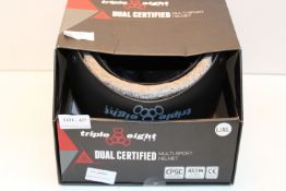 BOXED TRIPLE EIGHT DUAL CERTIFIED MULTISPORT HELMET L/XL RRP £49.99Condition ReportAppraisal