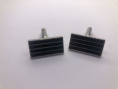 Pair of gents black /steel cuff links No Reserve