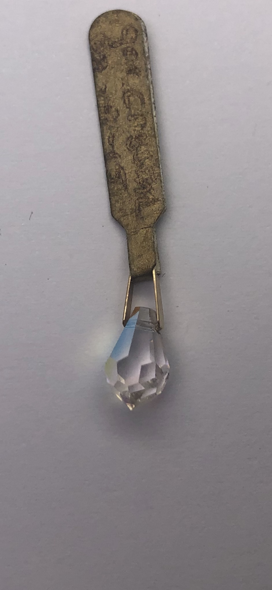 Gold pendant Crystal drop No Reserve