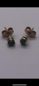 Emerald earrings set in 9 carat yellow gold No Reserve