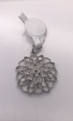 Hexagonal Diamond Pendant set with 12 Diamonds in 9ct White Gold