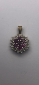 9 carat gold pendant set with Amethysts and Diamonds No Reserve