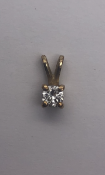 0.33 carat Solitaire Diamond Pendant set in 9 carat Yellow Gold 0.6g