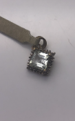 9 carat Gold Square Aquamarine Pendant