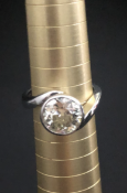 2.35 carat Round Brilliant Diamond Ring set in Platinum Rub Over Mount