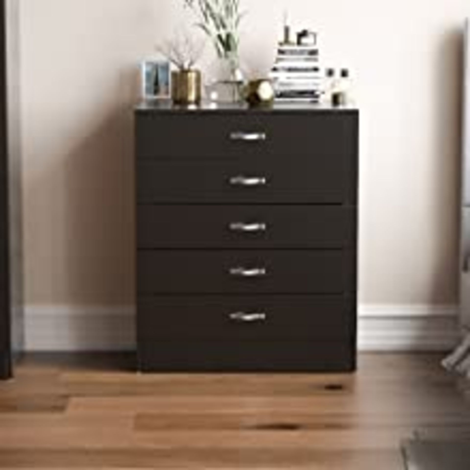 BOXED VIDA DESIGN RIANO 5 DRAWER CHEST BLACK RRP £89.99Condition ReportAppraisal Available on