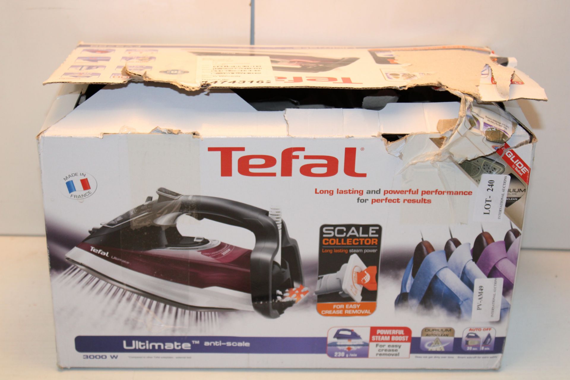 BOXED TEFAL ULTIMATE ANTI-SCALE STEAM IRON Condition ReportAppraisal Available on Request- All Items