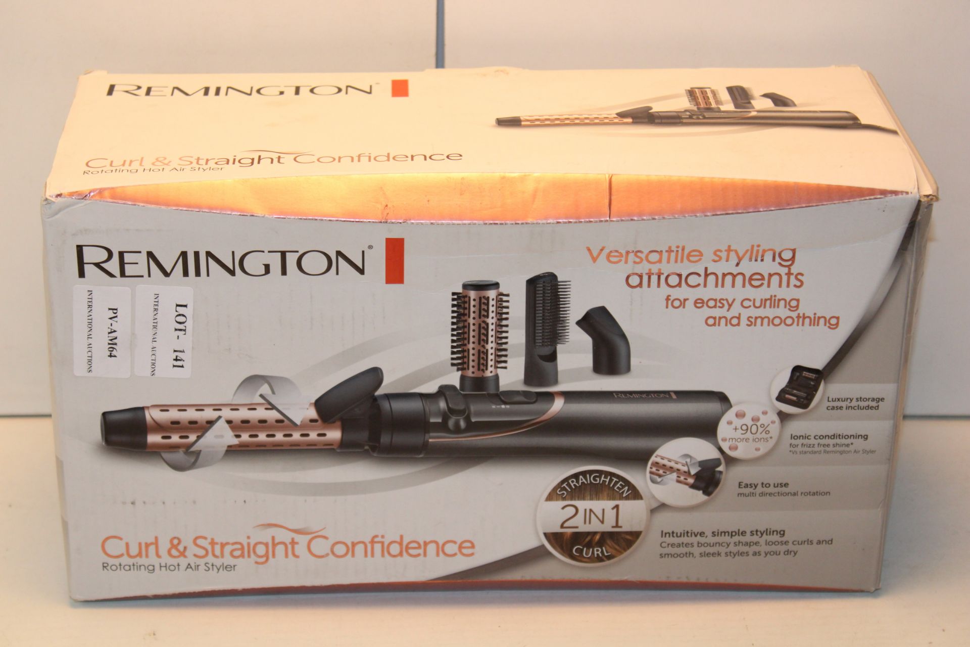 BOXED REMINGTON CURL & STRAIGHT CONFIDENCE ROTATING HOT AIR STYLER RRP £59.99Condition