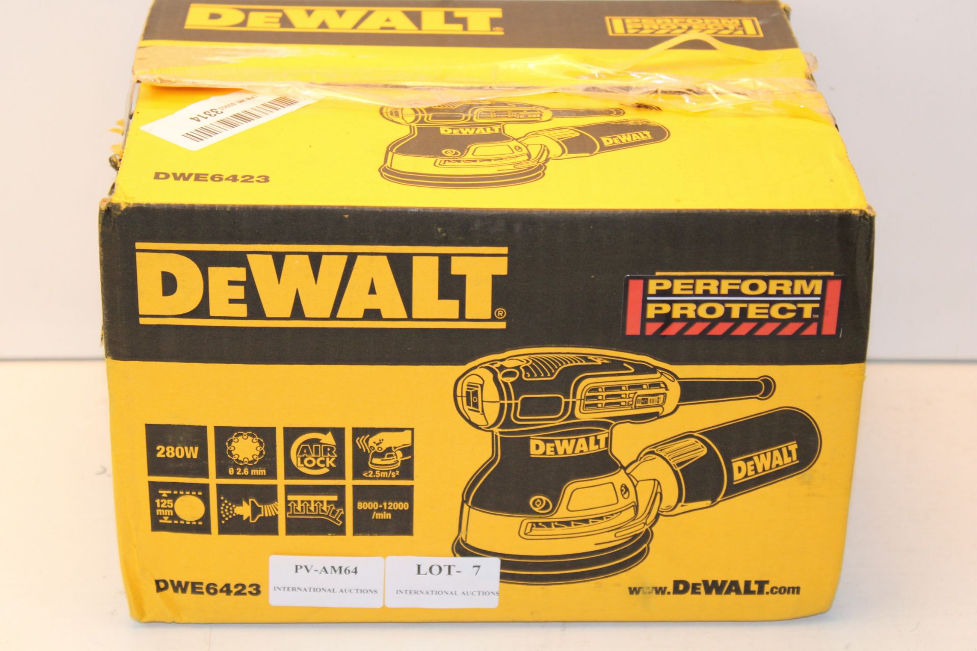 BOXED DEEWALT DWE6423 RANDOM ORBITAL SANDER RRP £99.98Condition ReportAppraisal Available on