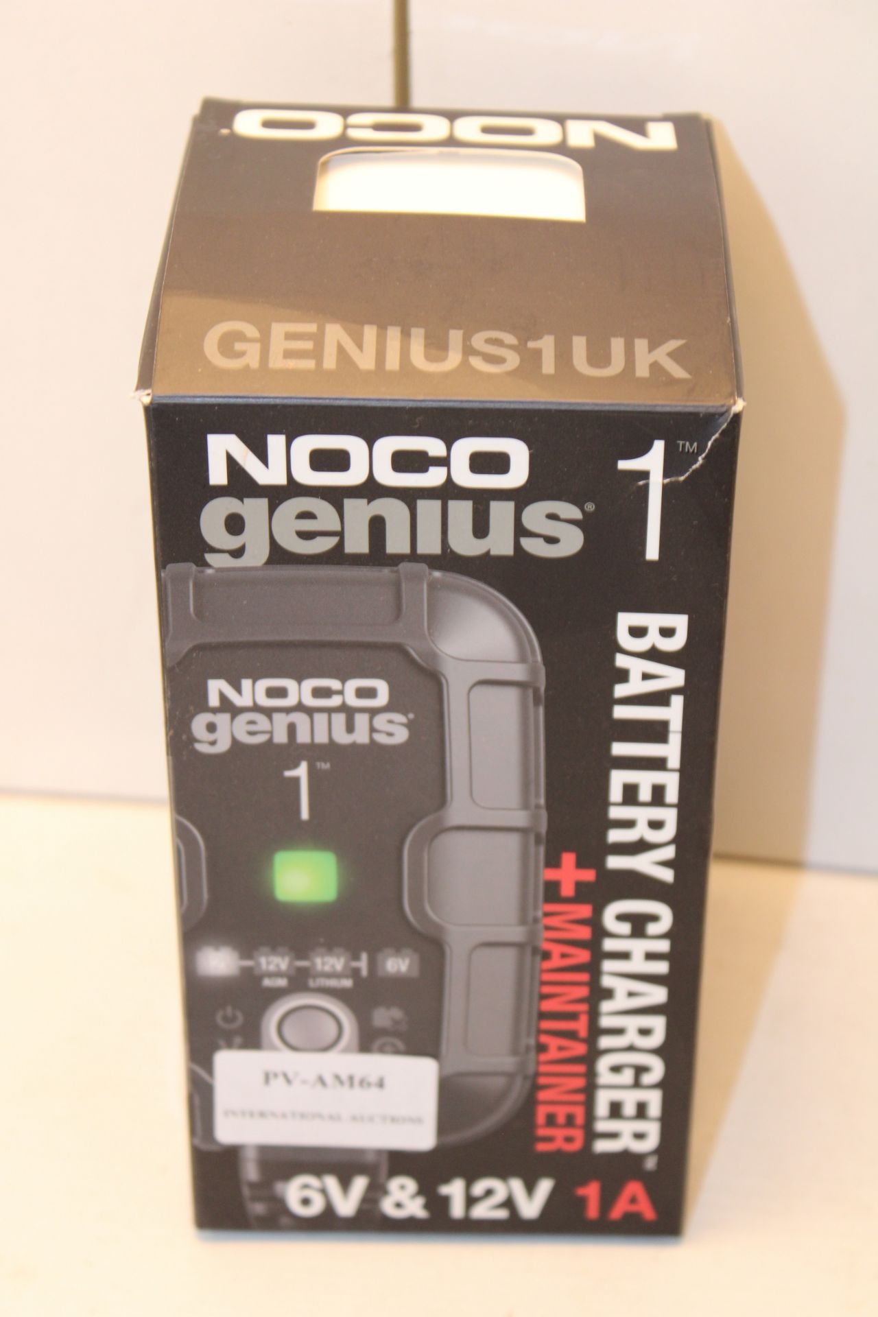 BOXED NOCO GENIUS 1 BATTERY CHARGER + MAINTAINER 6V & 12V 1A RRP £35.00Condition ReportAppraisal