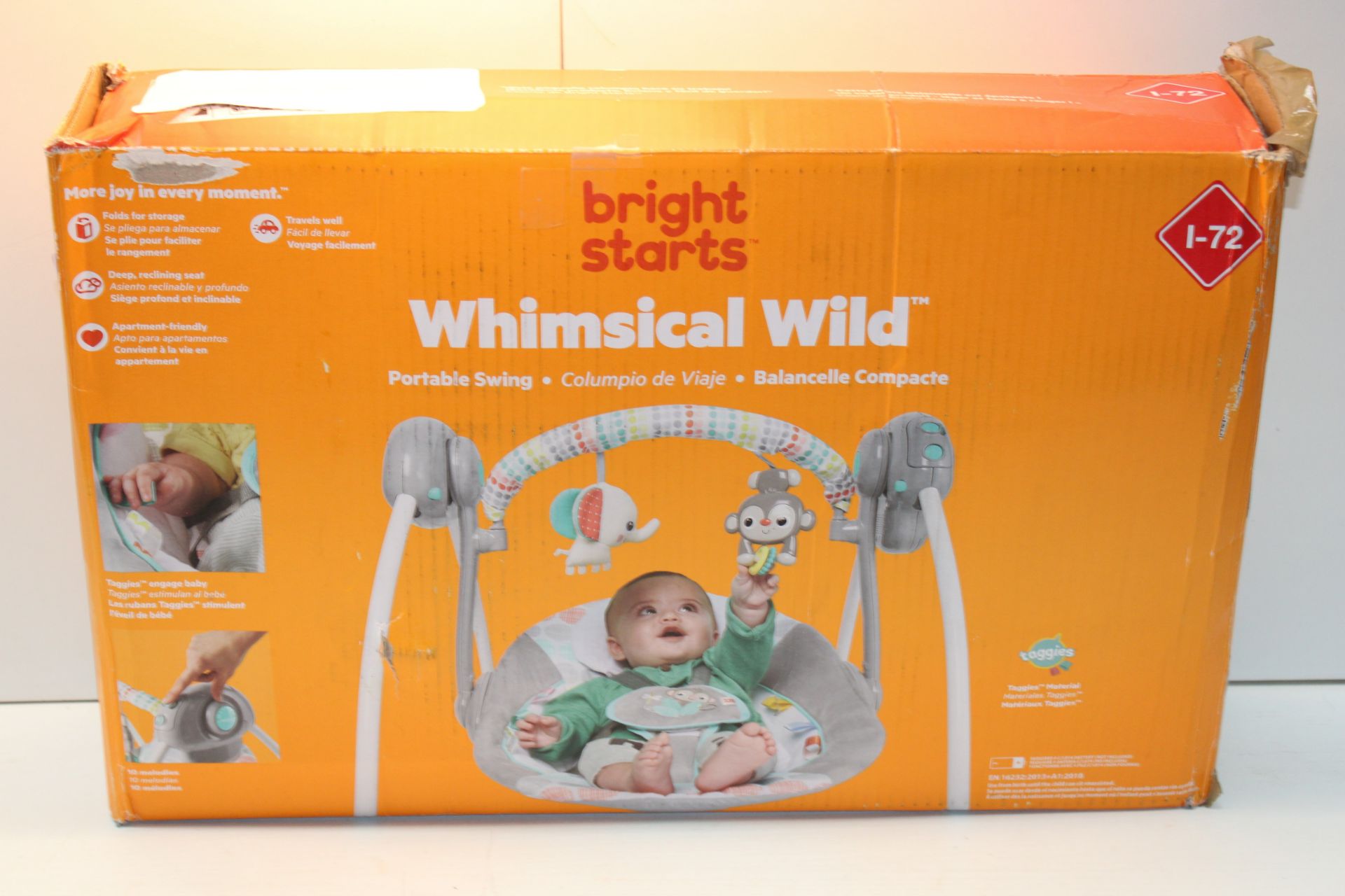 BOXED BRIGHT STARS WHIMSICAL WILD CHILDS ROCKER/SWINGCondition ReportAppraisal Available on Request-