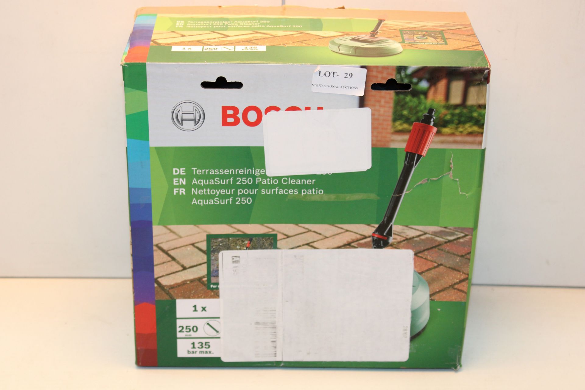 BOXED BOSCH AQUASURF 250 PATIO CLEANERCondition ReportAppraisal Available on Request- All Items