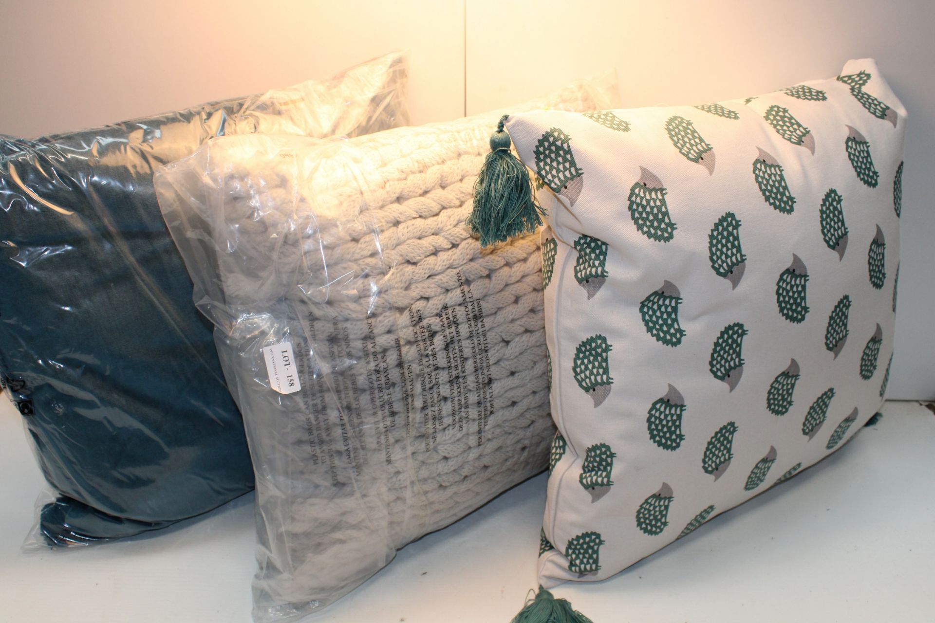 3X ASSORTED CUSHIONS (IMAGE DEPICTS STOCK)Condition ReportAppraisal Available on Request- All