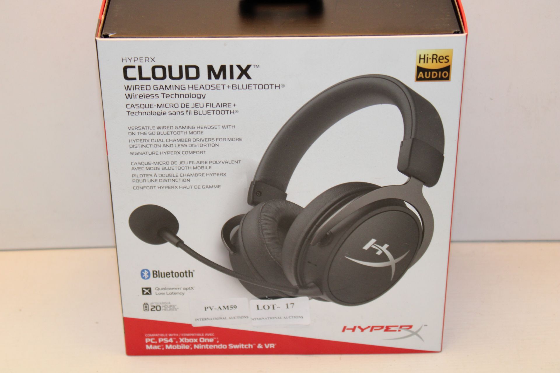 BOXED HYPERX CLOUD MIX WIRED GAMING HEADSET BLUETOOTH RRP £179.99Condition ReportAppraisal Available