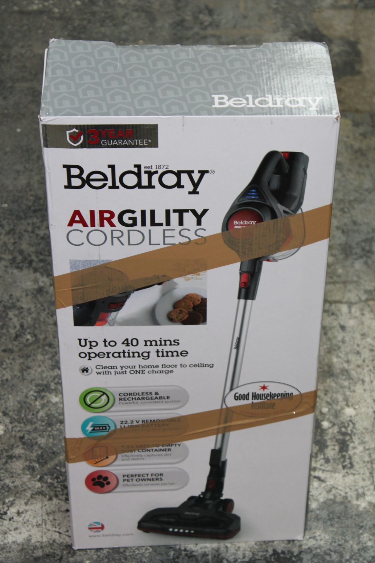 BOXED BELDRAY AIRGILITY CORDLESS HANDHELD VACUUM CLEANER RRP £65.00Condition ReportAppraisal