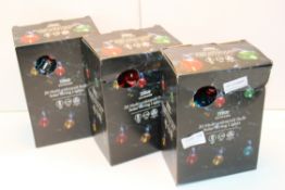 3X BOXED TESCO OUTDOOR 20 MULTICOLOURED BULB SOLAR STRING LIGHTS (VENDOR MARKED AS GRADE A/WE SELL