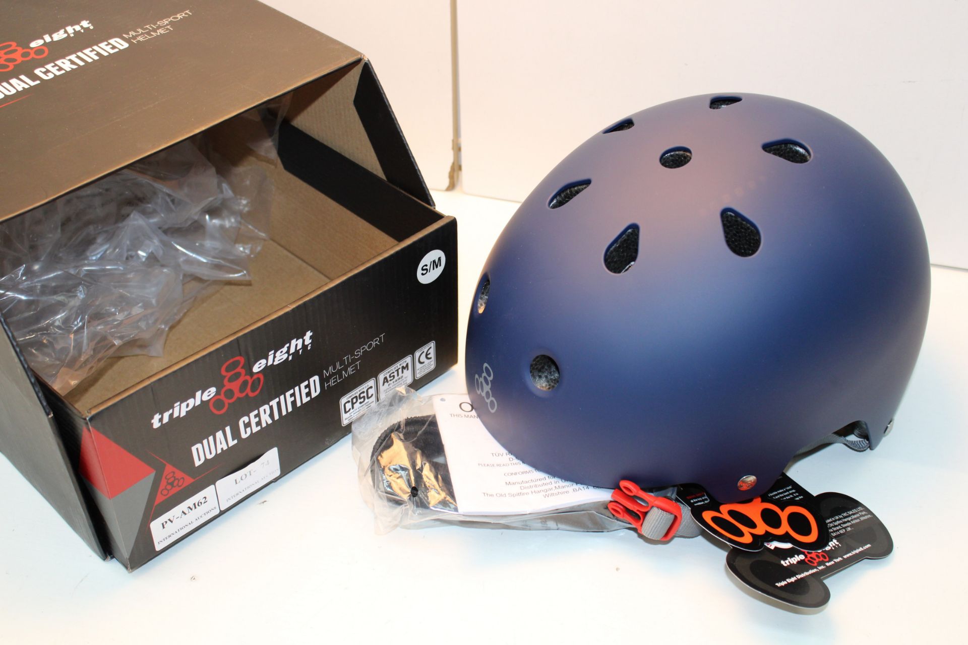 BOXED TRIPLE EIGHT DUAL CERTIFIED MULTI SPORT HELMET S/MCondition ReportAppraisal Available on - Image 2 of 2