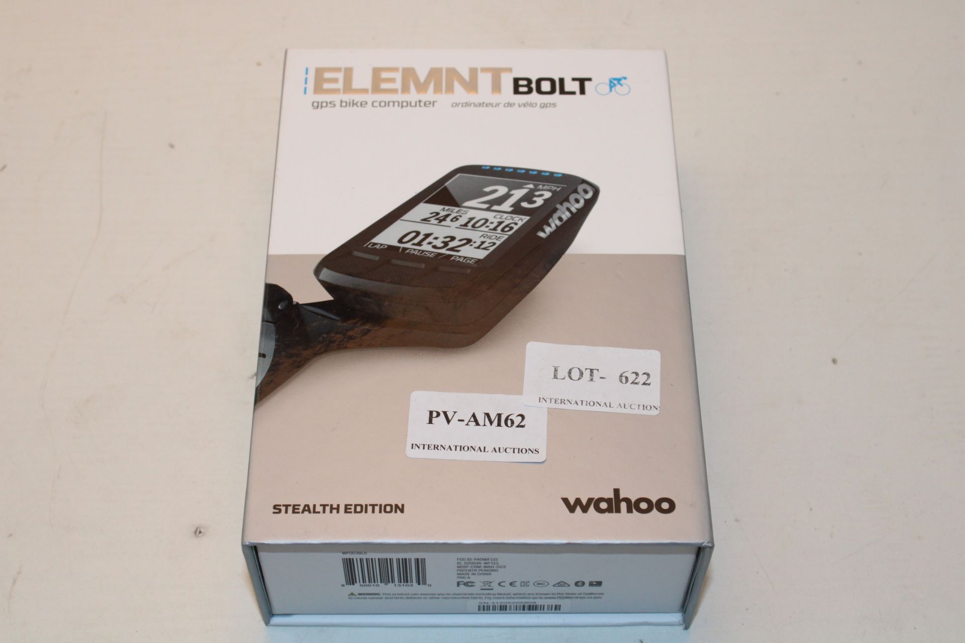 BOXED WAHOO ELEMNT BOLT GPS BIKE COMPUTER STEALTH EDITION RRP £249.99Condition ReportAppraisal