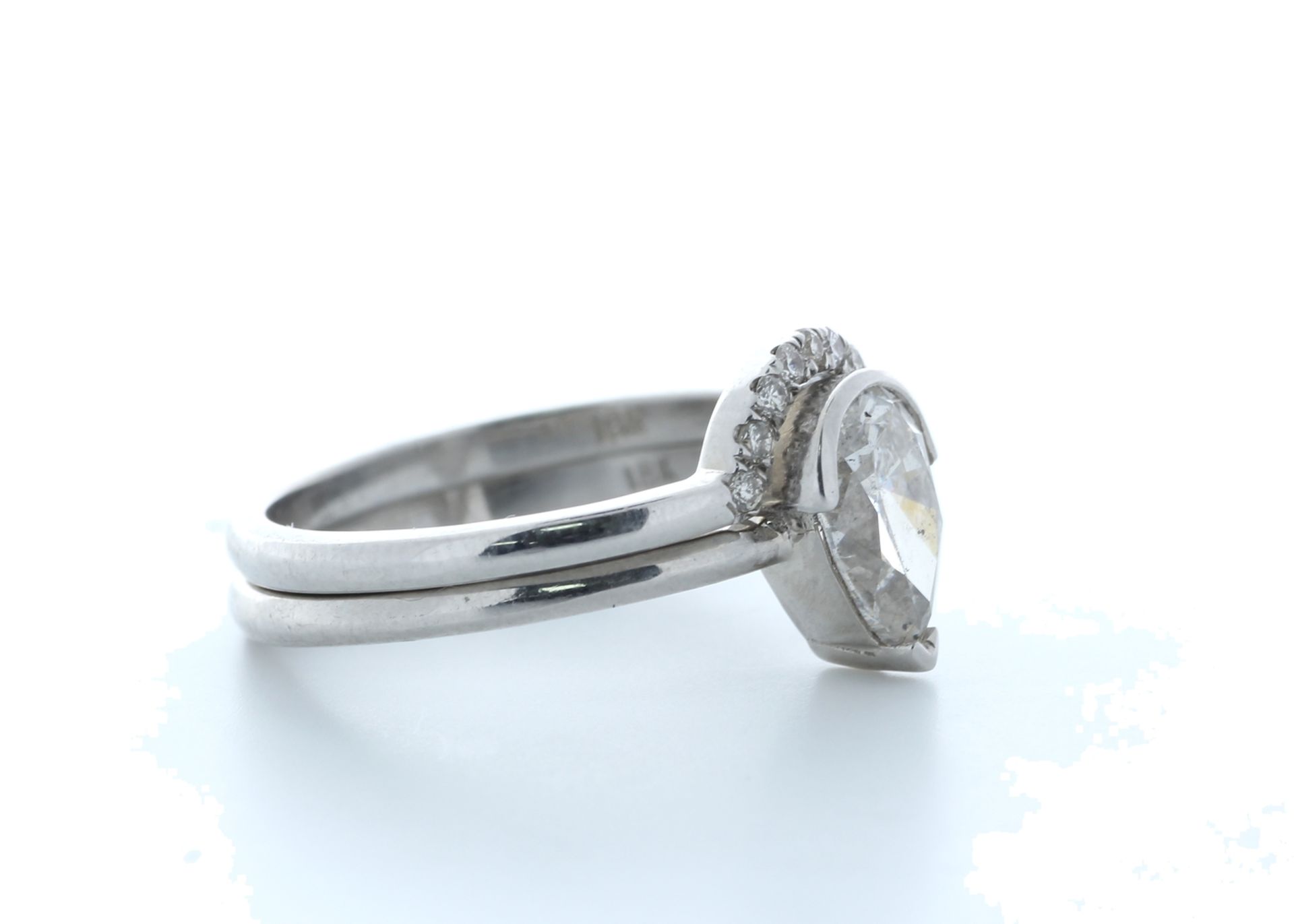 18ct White Gold Pear Shape Diamond Ring With Matching Band 1.16 (1.07) Carats - Valued by IDI £13, - Image 3 of 4
